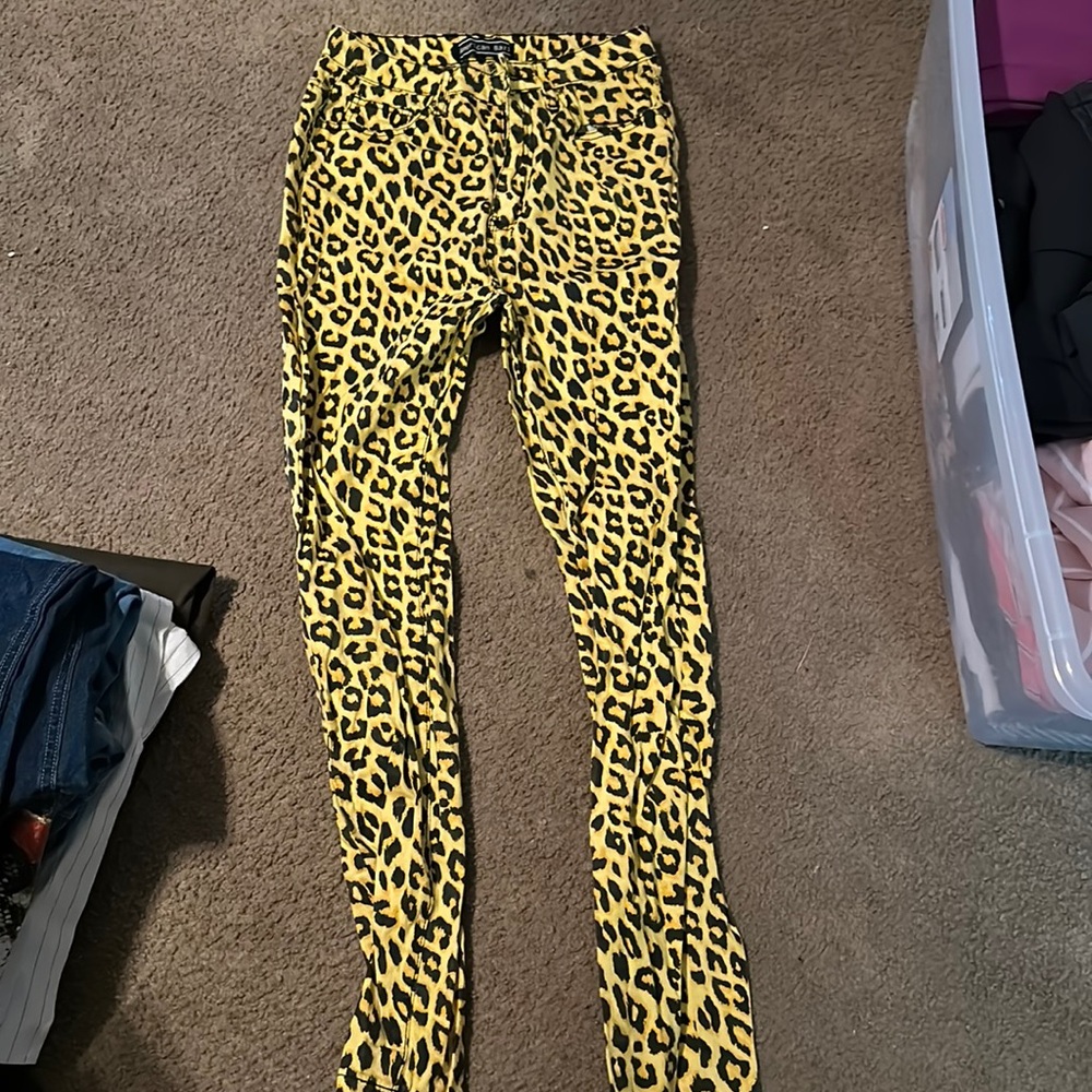 Leopard jean. Wore once. Great condition